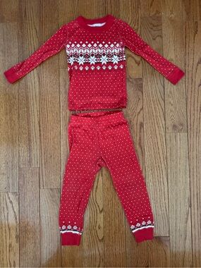 Hanna Andersson Red Fair Isle Pajama Set